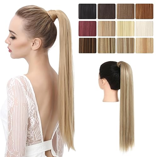 SARLA Ponytail Hair Extension Wrap Around Long Straight 24 Inch
