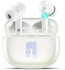 ZIUTY Ear Buds Wireless Earbuds, Bluetooth 5.4 In Ear Headphones with Mic, HiFi Stereo Sound, Touch Control, 48H Playtime LED Display, IPX7 Waterproof Bluetooth Headphones for iOS/Android, Ivory