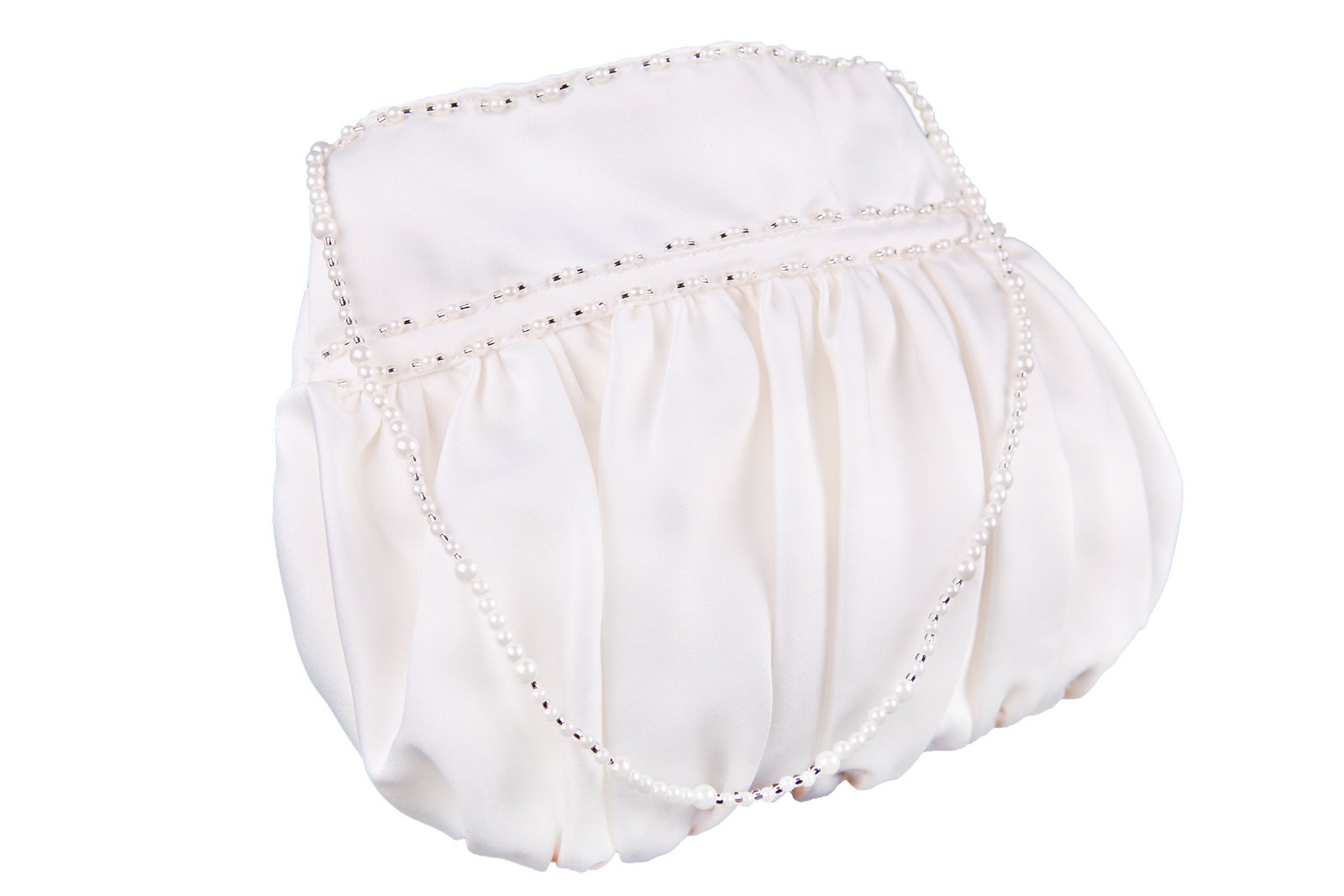 Flora Ivory Satin Bridal Bag/Flower Girl Bridesmaid Handbag,beads