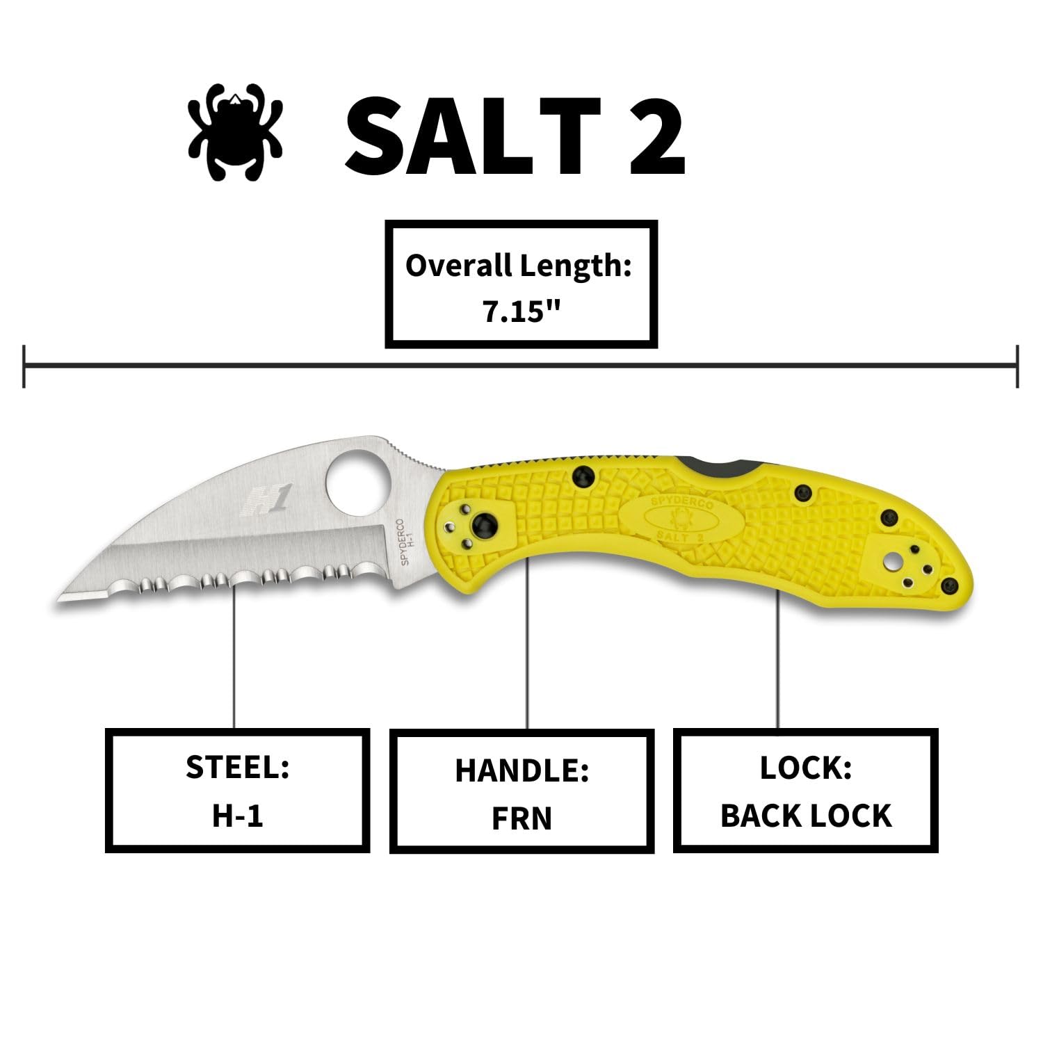 Amazon | Spyderco(スパイダルコ) ソルト2 ウォーンクリフ H-1 