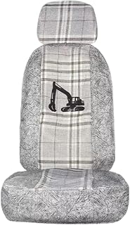 Universal Excavator Seat Cover, Full Coverage Backrest Protector, Durable Cushion for Various Excavator Models, Heavy Machinery Accessori (Komatsu)