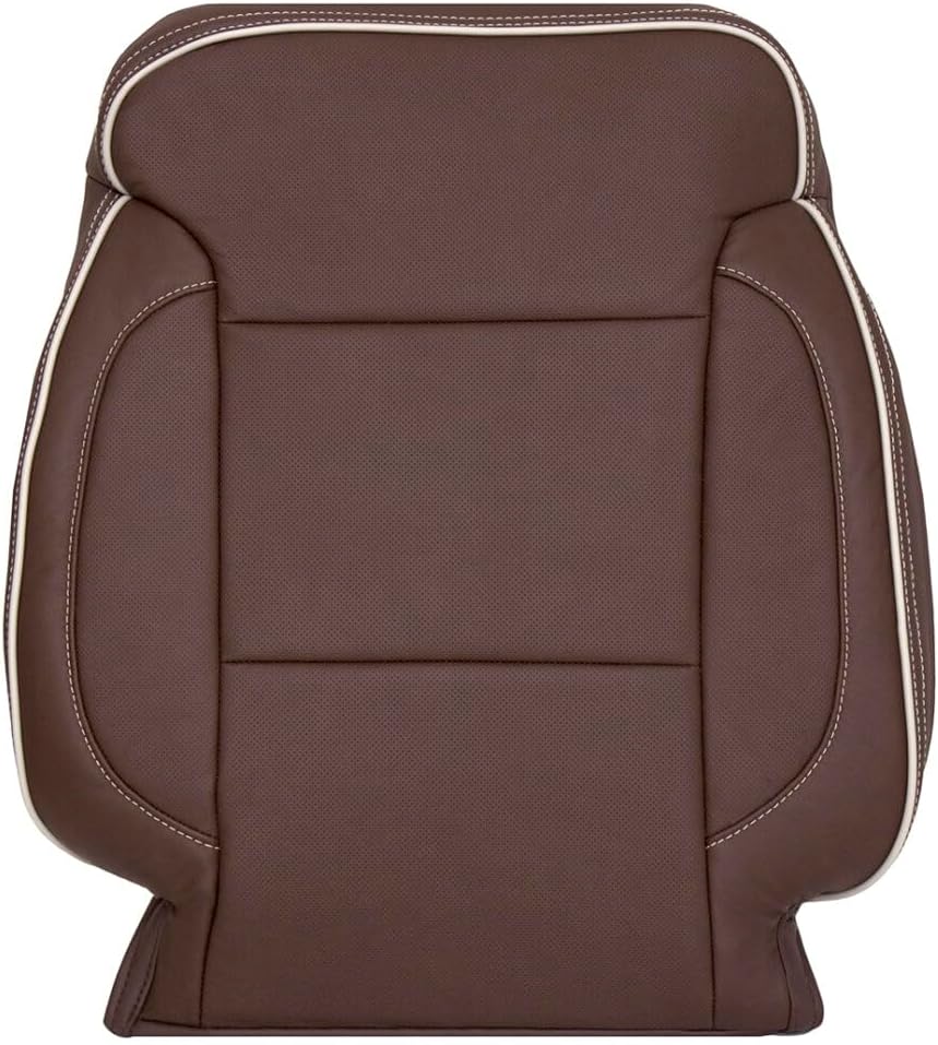 Richmond Auto Upholstery - Driver Side Lean Back Compatible with 2014-2015 Chevy Silverado 1500 2500HD 3500HD High Country, Replacement Perforated Leather Seat Cover, Brown
