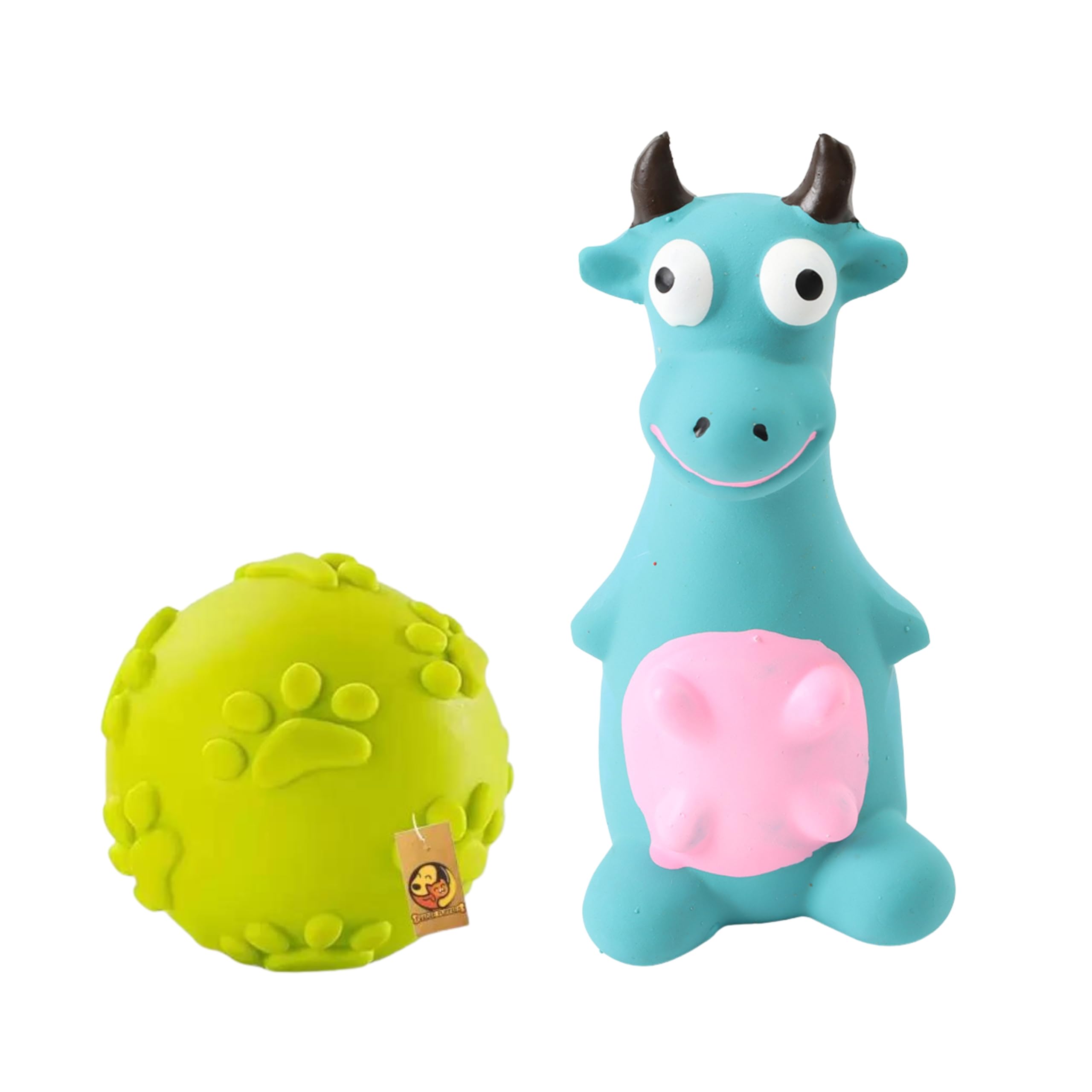 Foodie Puppies Dog Latex Squeaky Dog Toy Combo - (Claw Ball + Blue Bull) | Suitable for Puppy and Small Dogs | Soft Rubber, Interactive, Chewing & Fetch Play Toy (B0CS2X9S2H) Amazon Price History, Amazon Price Tracker