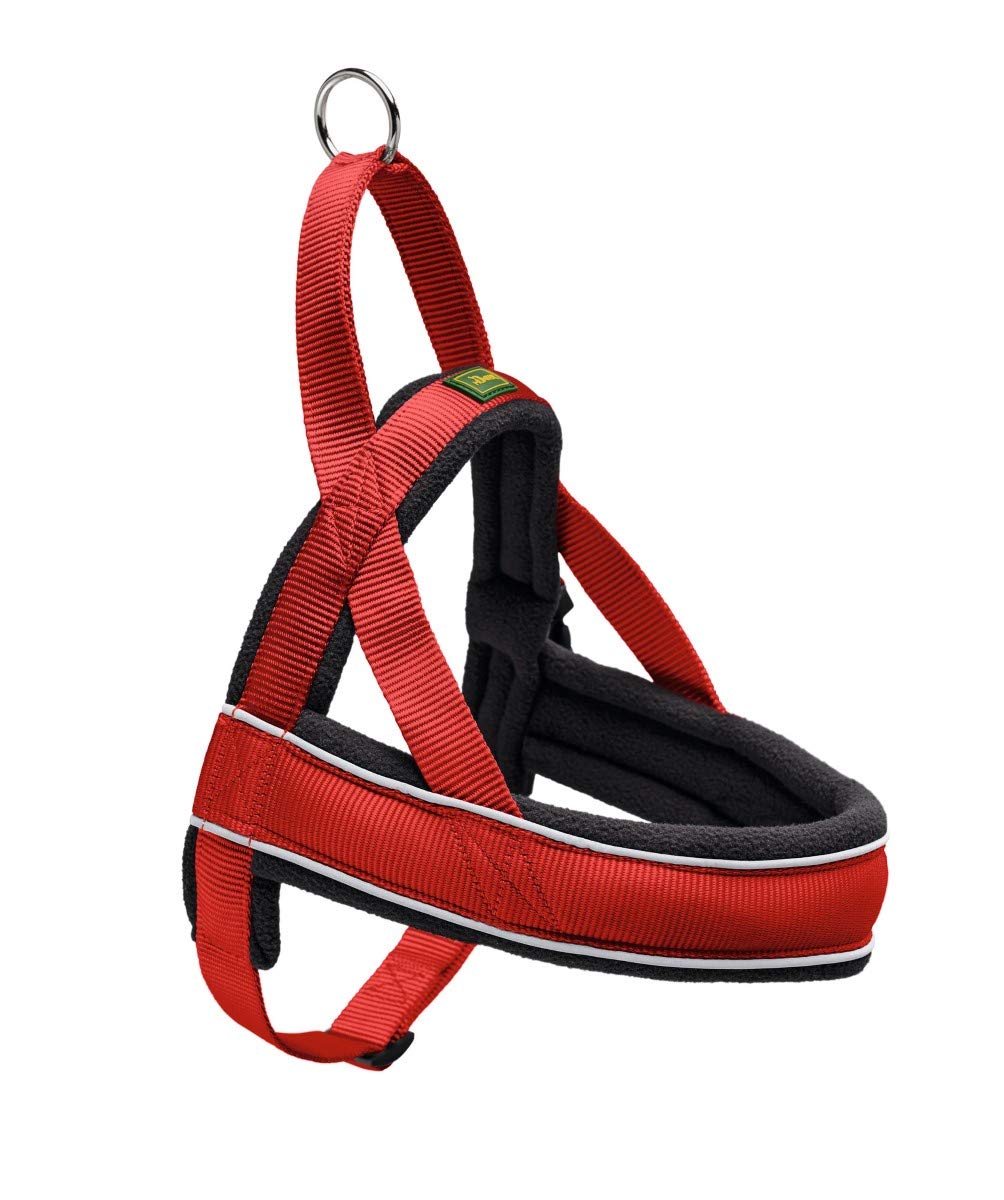 HUNTER Hundegeschirr RACING, Farbe: rot/schwarz, weich gepolstert, reflektierend, verstellbar, Größe: L