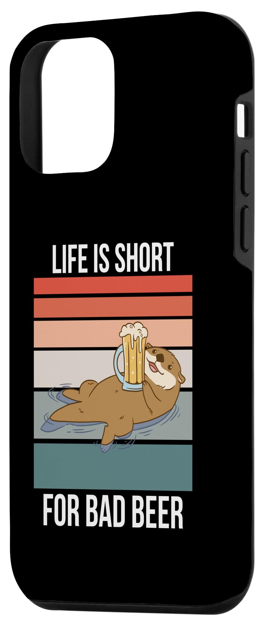 iPhone 12 mini Otter Retro Life Is Short For Bad Beer Lover Case - Image 2