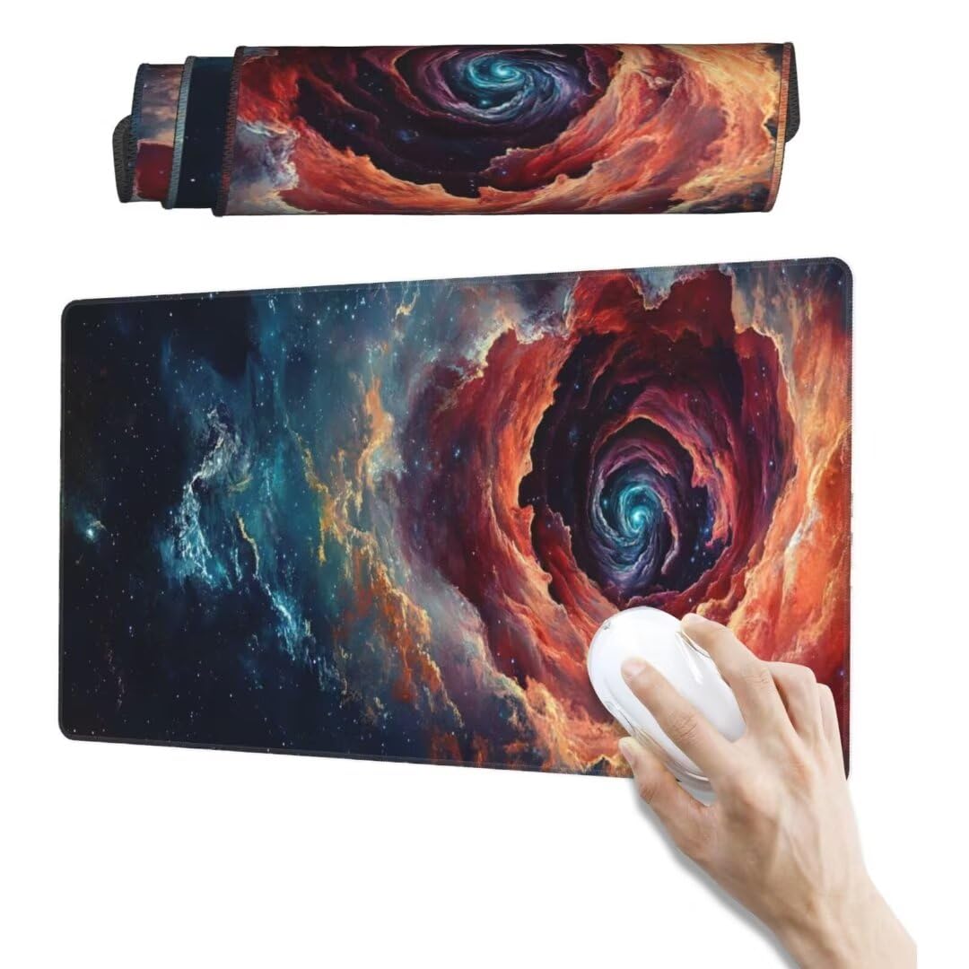 Tappetino Mouse Cosmico Tappetino Mouse XXL 1600 x 800 mm,Notte Stellata Tappetino Scrivania con Base In Gomma Antiscivolo,Tappetino Mouse Gaming Maggiore Precisione e Velocità,Mousepad Gaming qw620