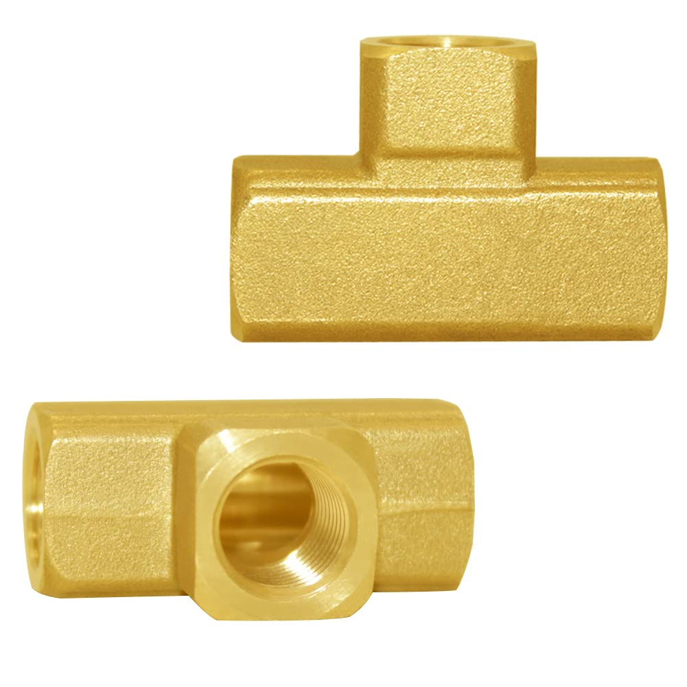Raccordement de tuyau en laiton 1/4 NPT femelle 3 voies pour raccord compresseur et manomètre