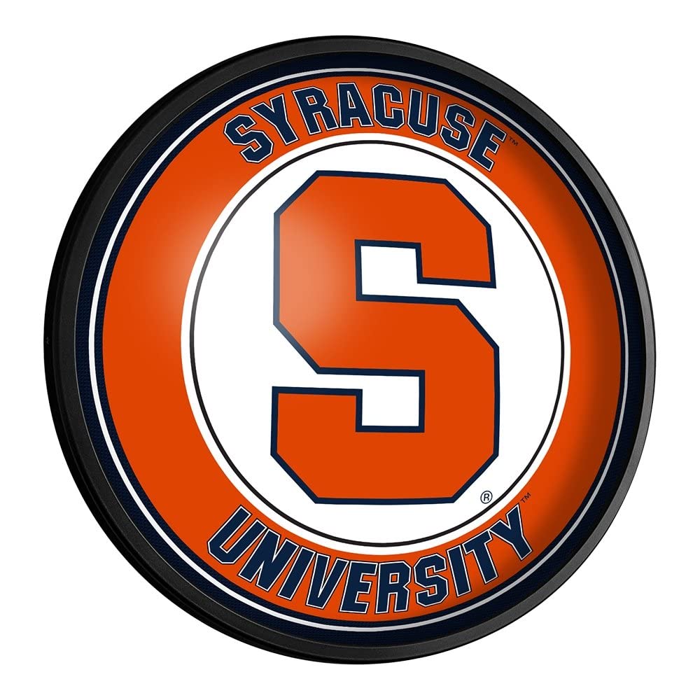 The Fan-Brand Syracuse Orange Round Slimline Lighted Wall Sign - Football, Basketball & Baseball Wall Decor - College Sports Decor for Home, Office, Game Room, Fan Cave, Garage - USA Made