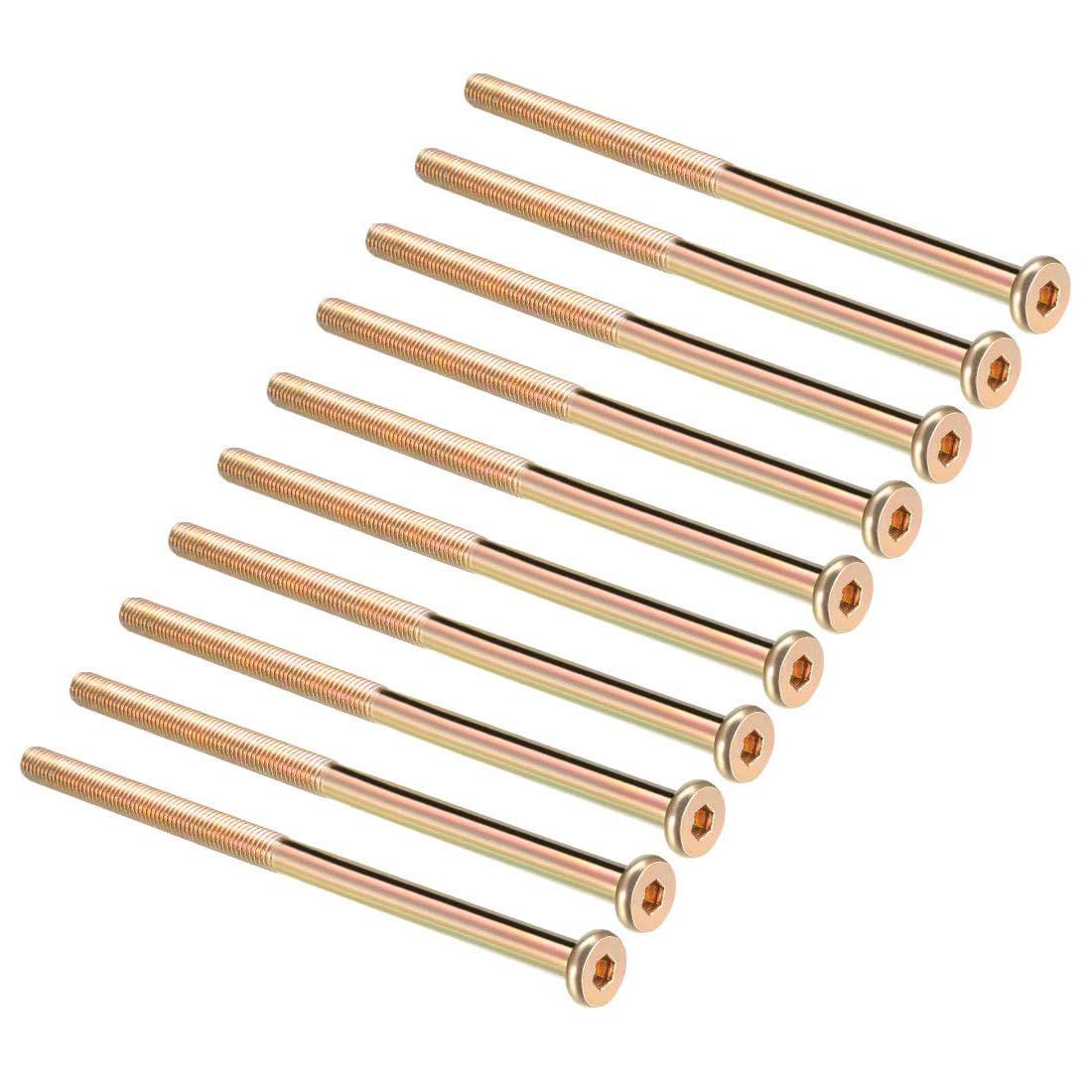 TA-VIGOR M8 Hex Socket Machine Screws Bolts, 150mm Zinc Plated Flat Head Carbon Steel Half Thread Furniture Bolt for Furniture Assembly, Machinery, Woodworking, Machinery Industry & DIY 10pc