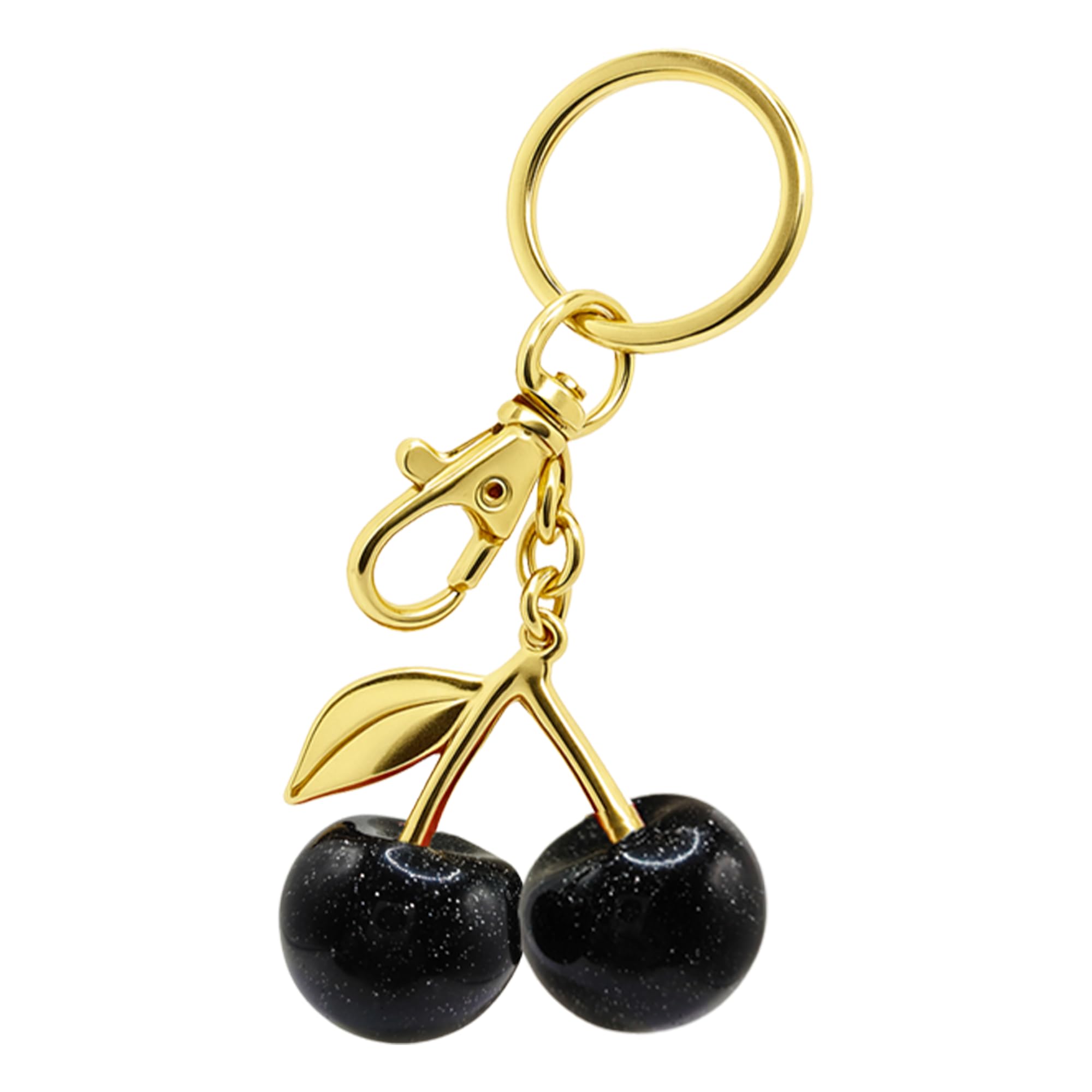 One Tap Only Cherry Black Keychain Bag Charm Keychain Accessories Gifts for Women Purse Bag Charms Extender Chain for Handbags