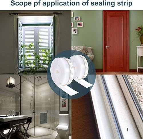 Miniatura 6 de Tira de sellado de silicona  Burlete de puerta de 32.8 ft33 pies  Tira de puerta inferior tope de corriente (0.984 in, transparente)