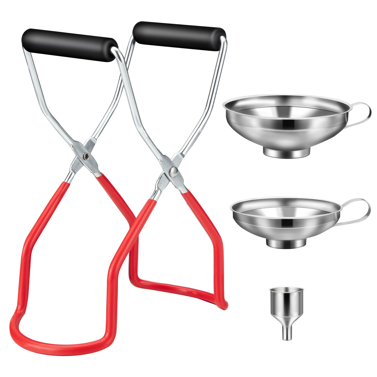 HAUSPROFI Edelstahl Trichterset 4-teilig mit Einmachgläser Heber & Trichter - 3 Größen Küchentrichter Set für Marmelade, Einmachen, Öl, Gewürze - Spülmaschinenfest