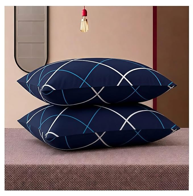 Image of Donda Microfiber Soft Navy Blue Pillows for Bed| Pillows for Sleeping Blue - Set of 2 (Size - 16x24 Inches Or 40x60 cm) Pack of 2 (Navy Blue) SO-2