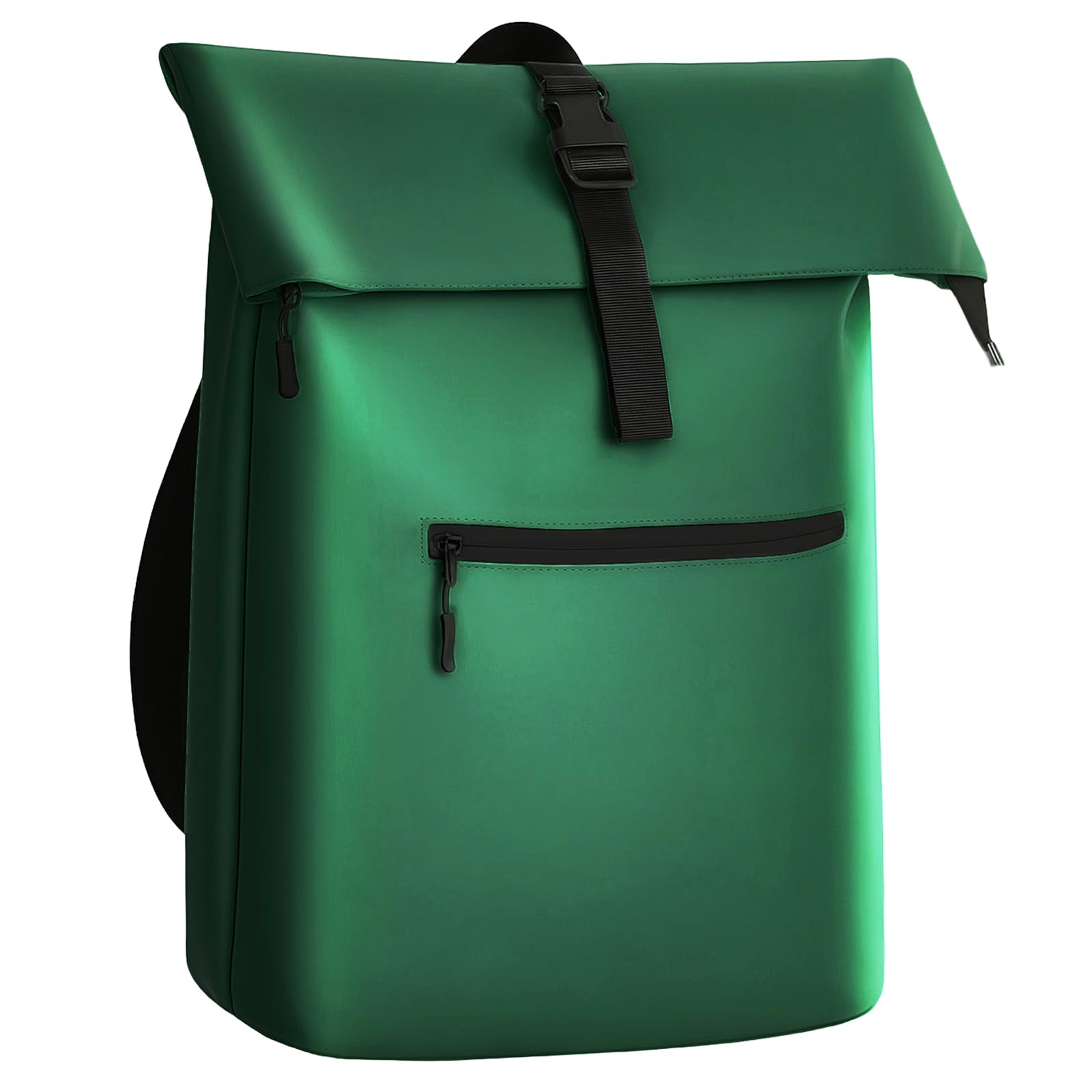 Gloop Rolltop Zaino impermeabile per uomo e donna, grande capacità, design classico con funzionalità, elegante zaino da viaggio per viaggi, ciclismo, Verde lucido, 32x13x46cm