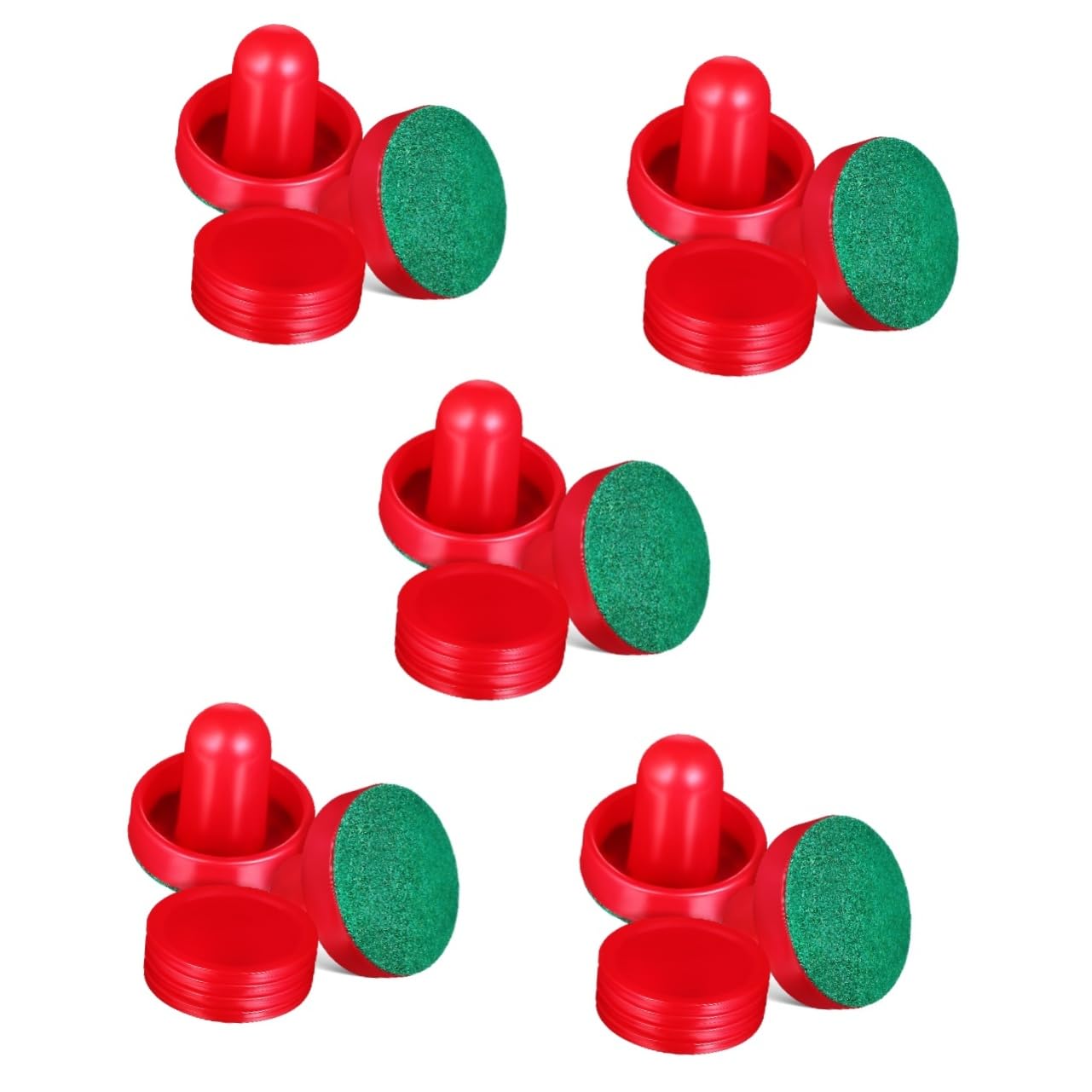 Abaodam 5 Sets Air Hockey Pusher with Pucks and Pads Pushers Pucks for Game Tables Enhance Competitive Play with Smooth Gliding Action and Table Protection