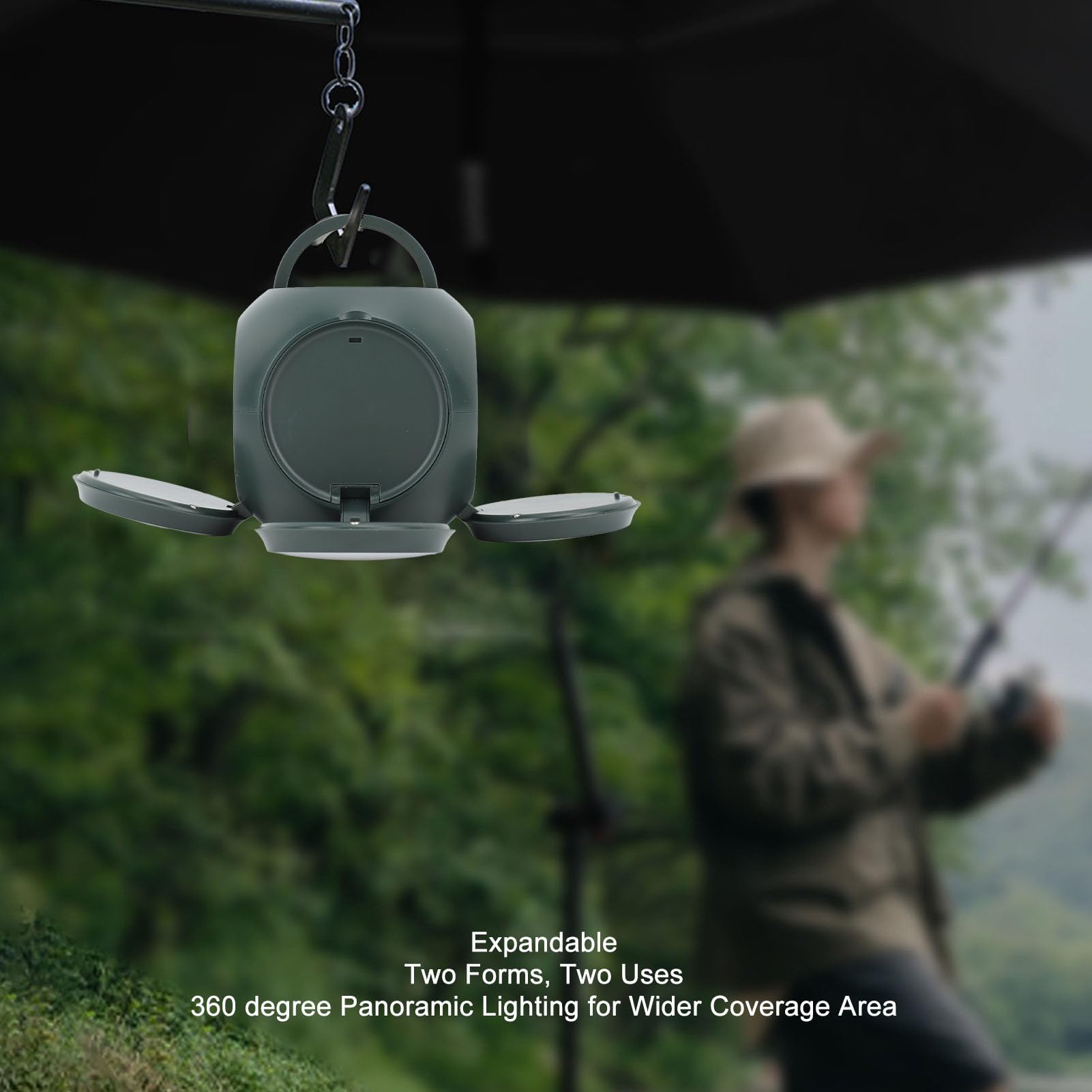 Luce da Campeggio Portatile, Lanterna da Campeggio a LED Ricaricabile USB 10000mAh Power Bank Lanterna di Emergenza Torcia per Interruzioni di Corrente di Emergenza, Verde