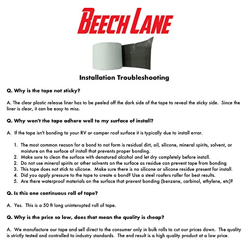 Beech Lane RV White Roof Sealant Tape 4" x 30', Permanently Stops Camper Roof Leaks, Installation, UV and Weatherproof Sealant, Self Priming Tape Creates an Instant Seal - Thumbnail 3