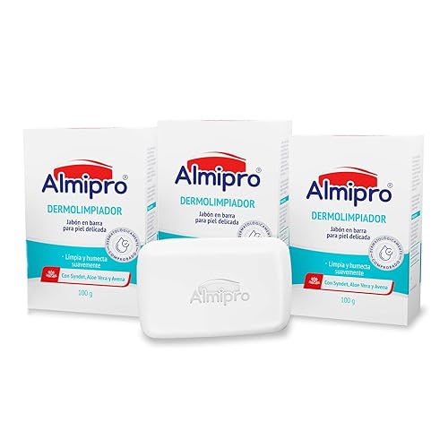 almipro Face & Body Cleanser Bar with syndet, Oatmeal and Aloe Vera for Sensitive Skin | Wash Soap Bars | 3.5 oz, Pack of 3| For All Skin Types.