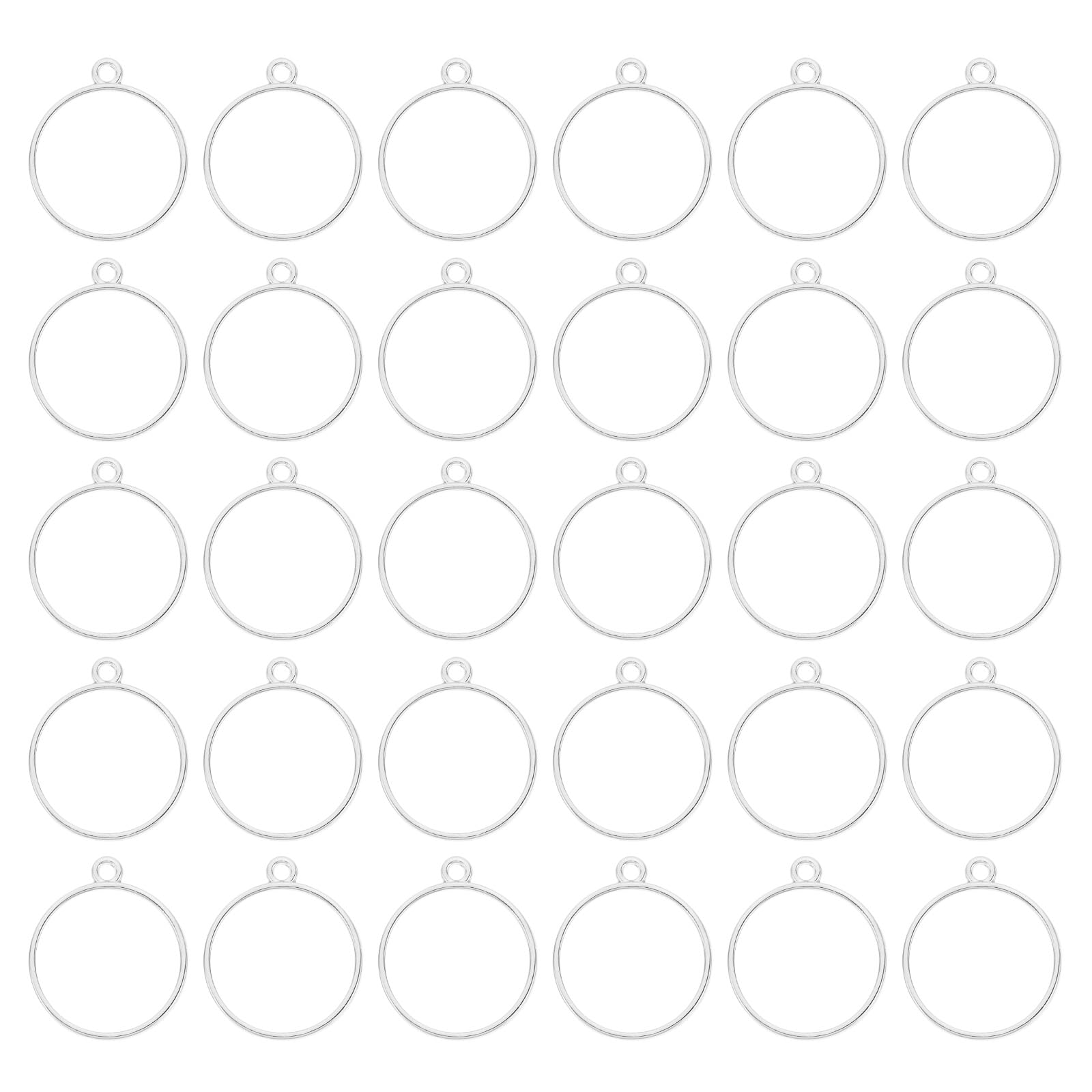 PATIKIL 30pcs Open Bezels, Resin Bezels Pendants Mold Open Back Bezels Alloy Bulk for Resin Jewelry Making Earrings, Round