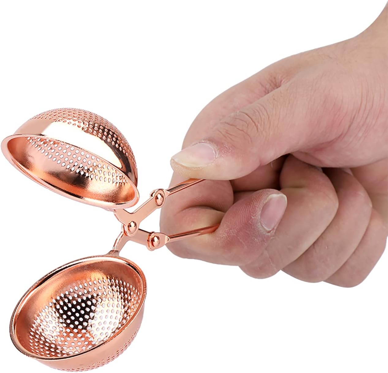 Snap Tea Strainer with Handle, Portable Stainless Steel Tea Infuser Strainer Reusable Shape Teapot Filter