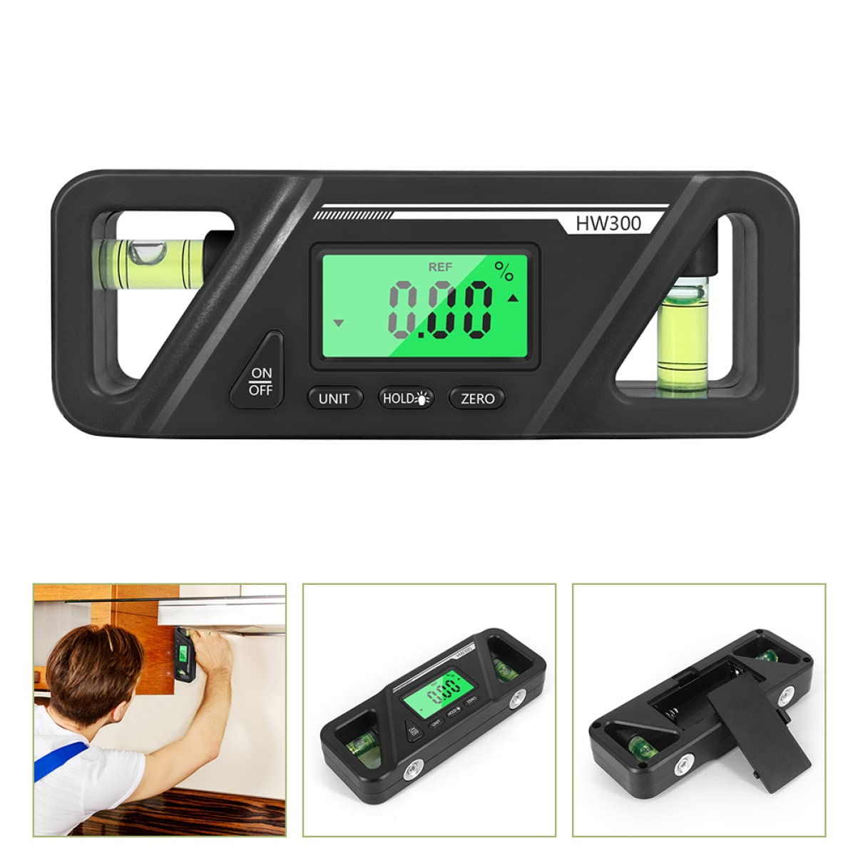 OSALADI 2pezzi Goniometro Digitale Portatile Con Display Lcd Strumento Di Misurazione Angolare e Alta Precisione Per Lavori Di Falegnameria e Ingegneria Facile Da Usare e Trasportare