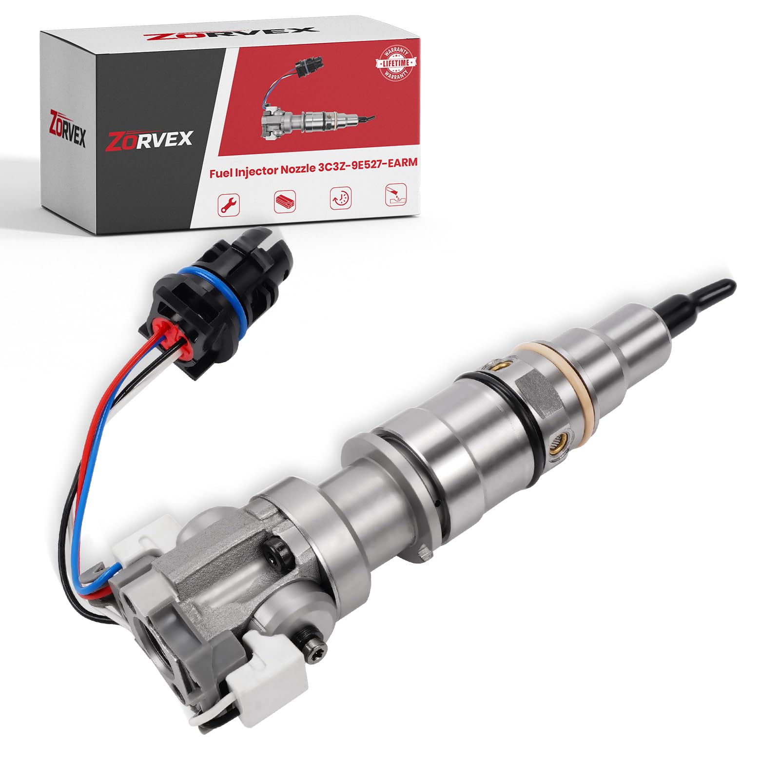 Fuel Injector Nozzle Assembly fits for 2004-2010 Ford E150 E250 E350 E450 & F250 F350 F450 F550 Super Duty 6.0L Powerstroke VT365 G2.8 Engine - Replaces 4C3Z-9E527-BRM