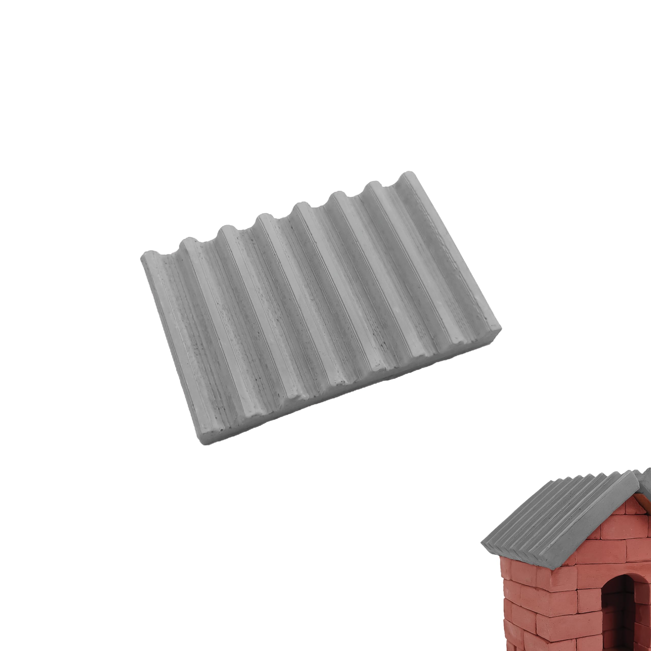 Little Sparrow 8 Miniature Roof Plates – Roof Tiles, Mini Bricks, Model Making, Crafts & DIY Projects | (Grey)-image-18