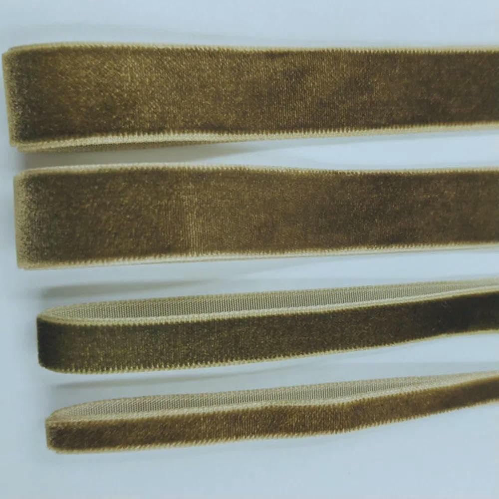 Cinta de terciopelo marrón y verde de una sola cara, 6-25 mm, 5-300 yardas, para decoración de fiestas, hecha a mano, para envolver el cabello, lazo para bricolaje, Navidad, 9 mm x 200 yardas, V009