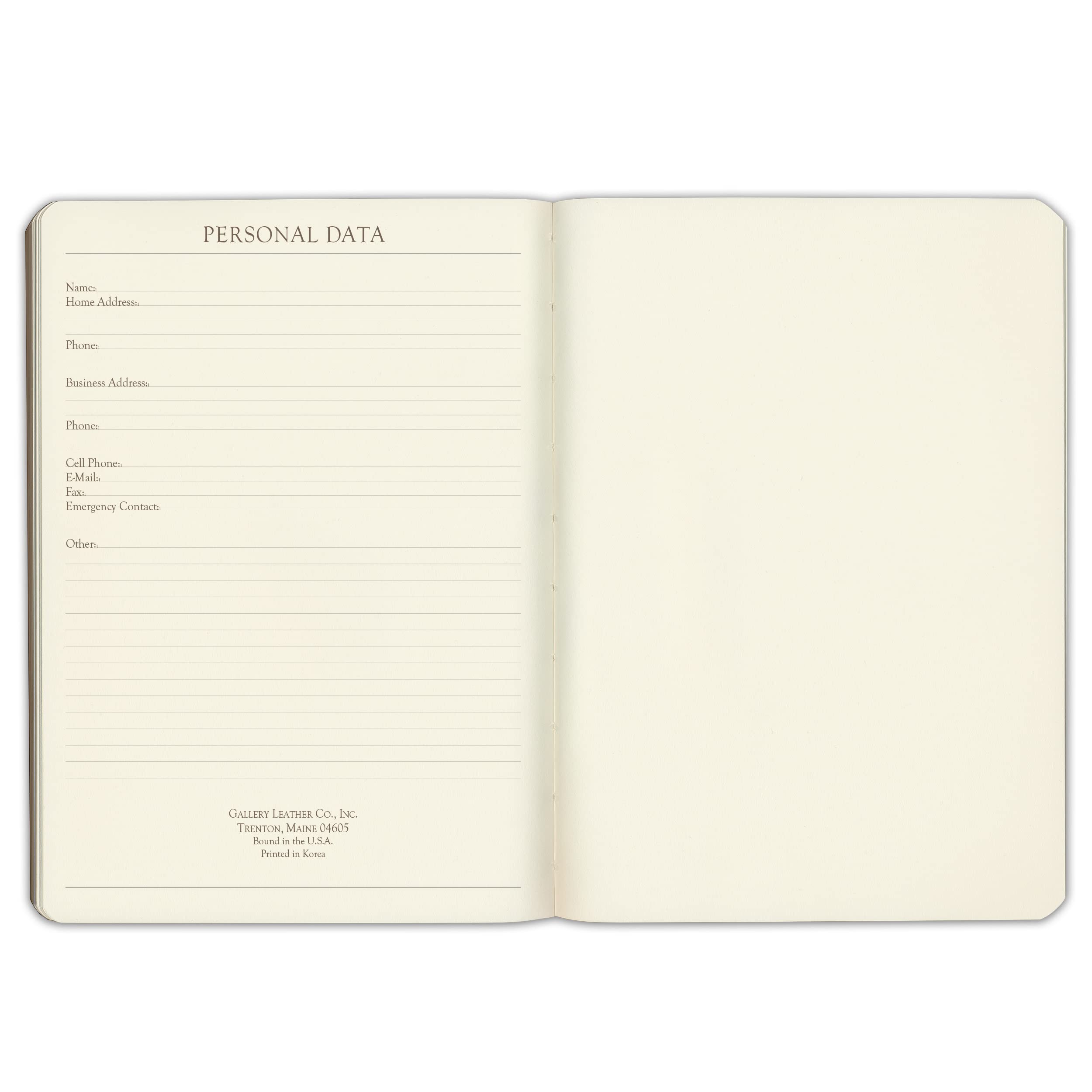 Gallery Leather Schreibtisch-Tagebuch, liniert, 20,3 x 14 cm (Acadia Plum)