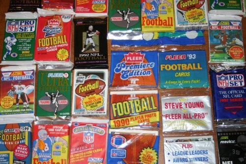 100 OLD FOOTBALL CARDS ~ SEALED WAX PACKS ESTATE SALE
