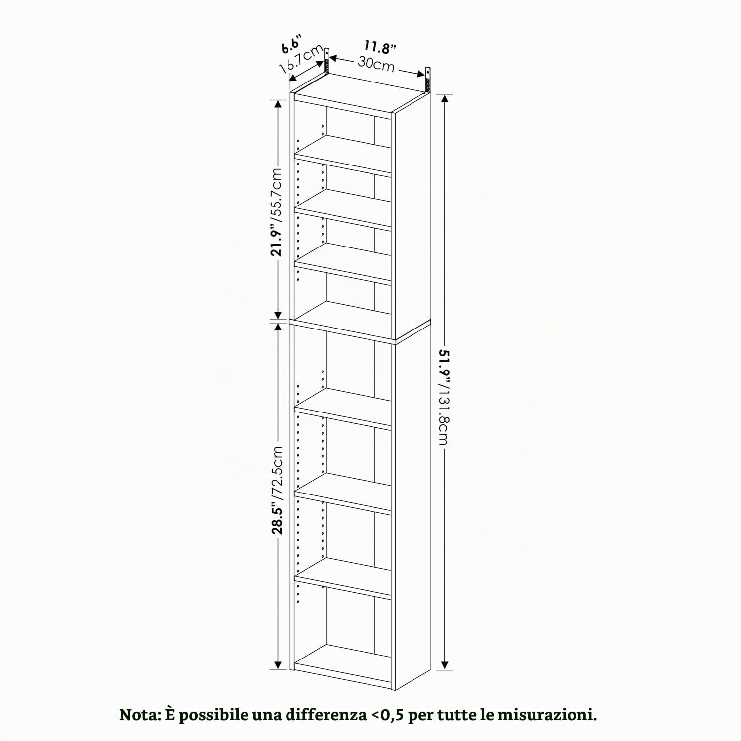 Furinno INDO Scaffale A 8 Ripiani, Multimediale Con Regolabili, Mobile Porta DVD Per CD Blu-Ray E Dischi Di Gioco, Montaggio Facile, Pino Ambra