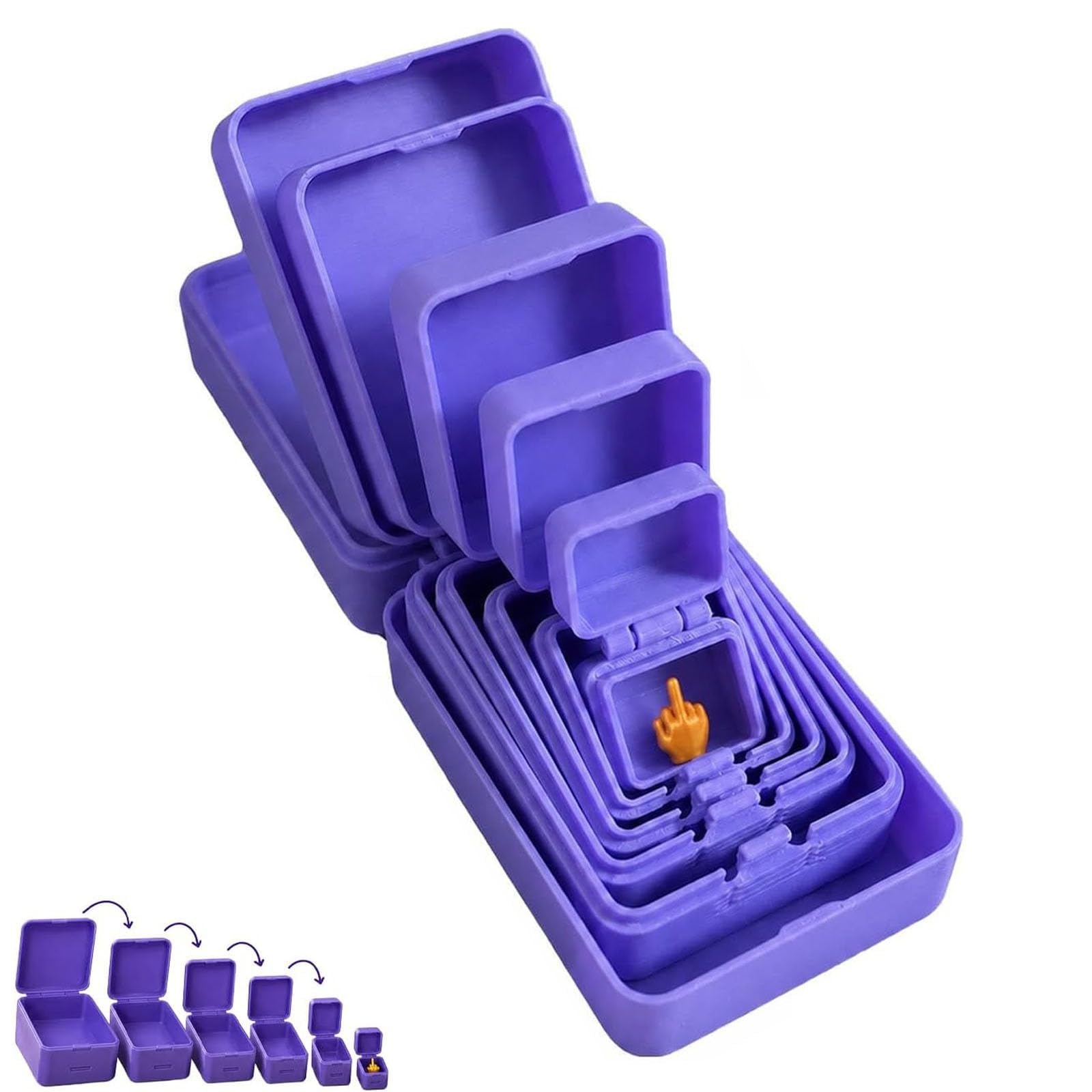 6 Layer Prank Nesting Box with Secret Surprise Middle Finger，Purple — image 1