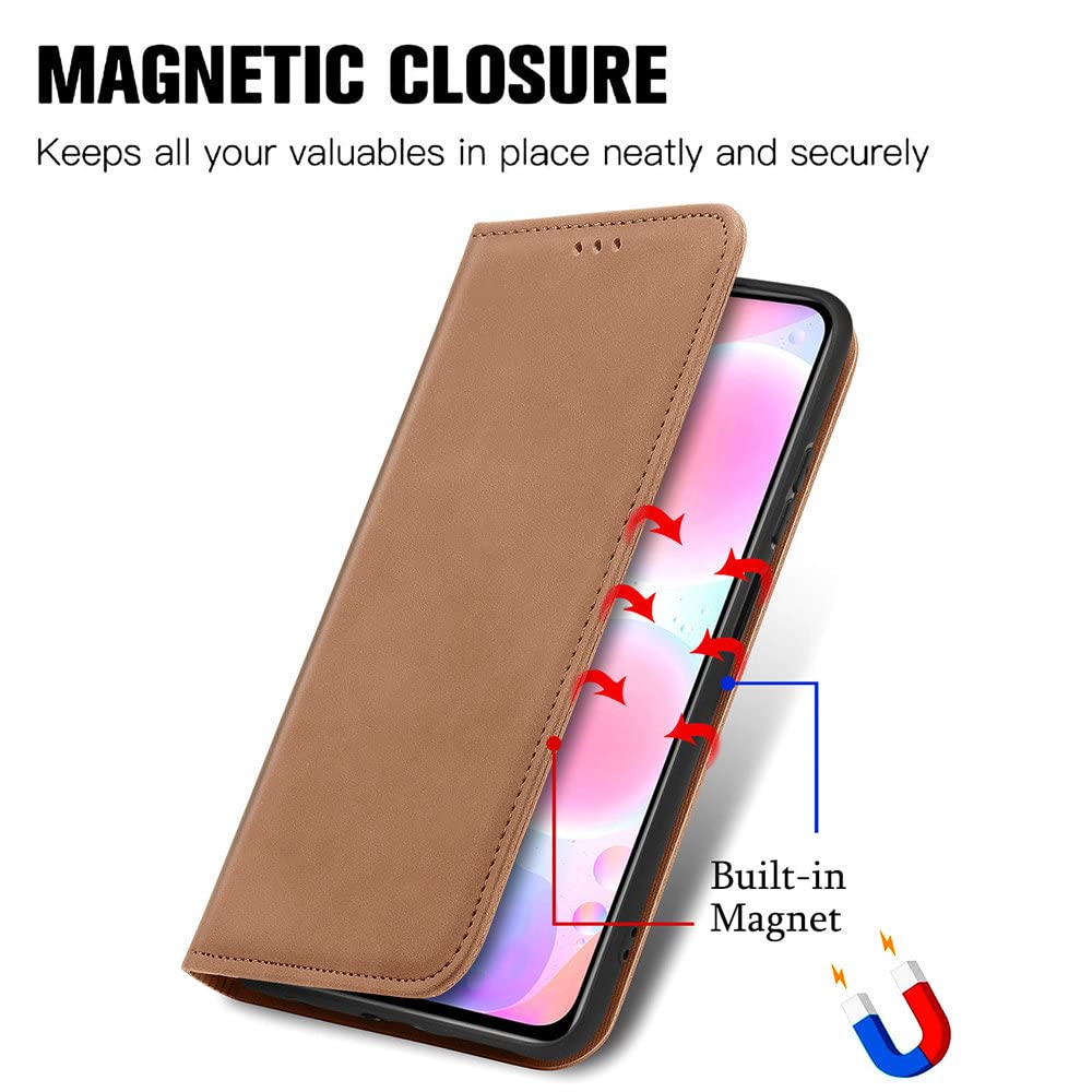 HAOYE Cover per Honor Magic 5 Lite 5G (Magic5 Lite) / X9a a Portafoglio, Libro Custodia Magnetica Flip Case con Supporto di Stand/Carte Slot, Pelle PU/TPU Protettiva Caso. Rosso