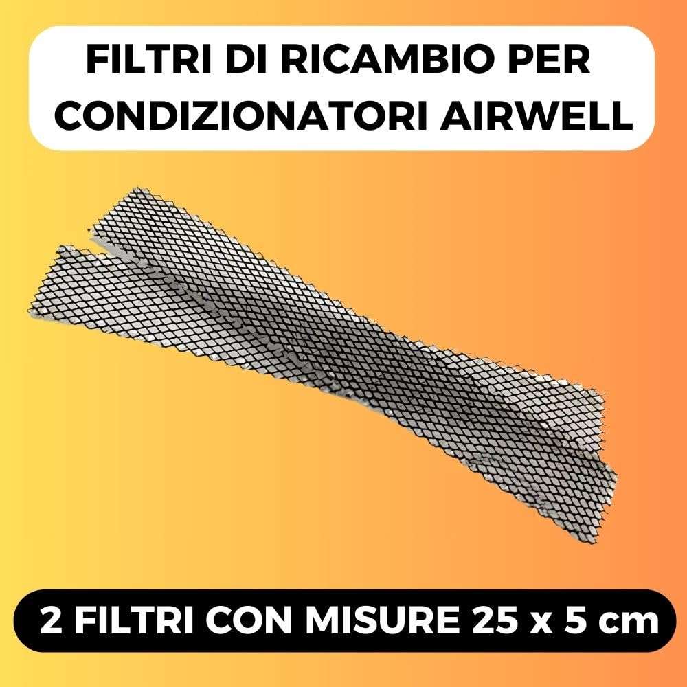 Filtri climatizzatore condizionatore per AIRWELL ST XLM 7 9 12RC SLM 9 12 INVERTER. Misura 250x50 mm 2 PEZZI