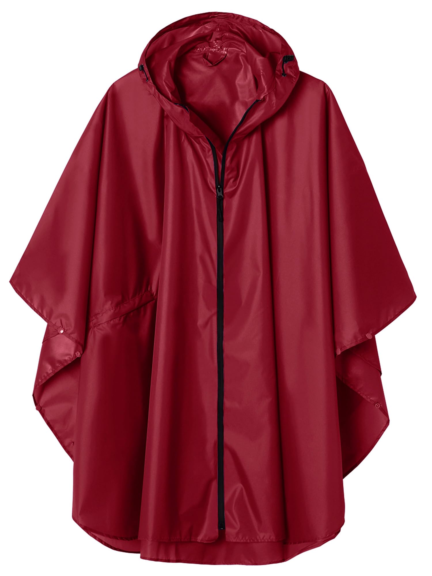 Regen Poncho Jacke Mantel für Erwachsene mit Kapuze wasserdicht mit Reißverschluss im Freien