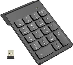 Teclado numérico sem fio, teclado numérico, teclado numérico, teclado USB de 10 teclas para laptops, acessórios de computador desktop Office Accounting Essentials compatíveis com Chromebook Notebook
