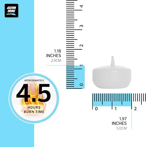 Miniatura 2 de Axiom - Paquete de 24 velas flotantes, 4 horas de tiempo de combustión, velas flotantes sin goteo para el día de San Valentín, velas de cera