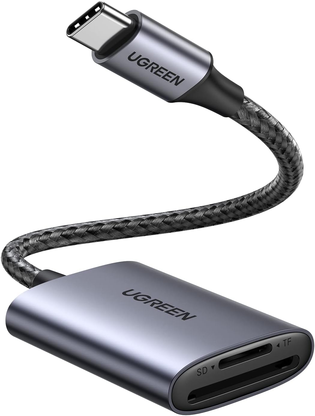 UGREEN USB-C Card Reader, SD MicroSD, 2 Card Reader, Aluminum Alloy, Good Heat Dissipation, Type C, OTG Function, Compatible with Android, Mac Window, Linux, USB3.1, Gen1, 5Gbps, High Speed Data
