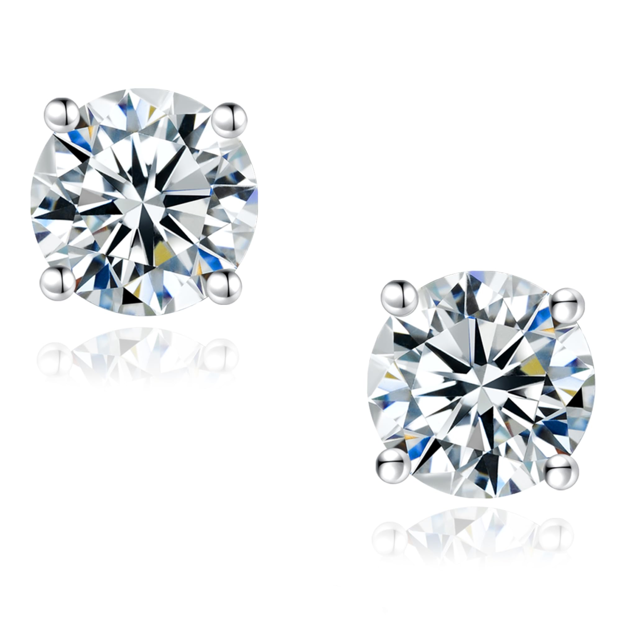 925 Sterling Silver Moissanite Dangle Hoop Earrings, 18K Gold Plated Dainty 1 Carat D Color VVS Clarity Lab-Grown Hoop Drop Earrings for Women