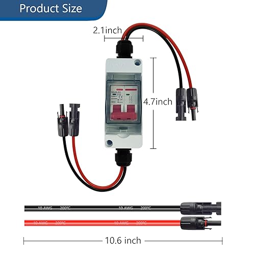 Miniatura 6 de Paneles solares Interruptor de desconexión solar con caja de disyuntor en miniatura de 32 amperios, IP65, aislador de circuito fotovoltaico
