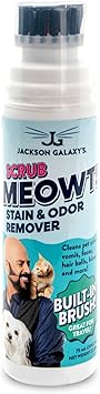 Jackson Galaxy Scrub Meowt! Stain & Odor Remover - Fast Acting & Non-Toxic CO2 Based Cat & Pet Spot Cleaner with Built In Brush - 2.5 Fl Oz Portable Pet Stain Remover