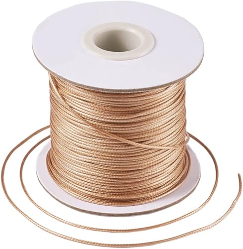 Cheriswelry Cuerda de poliéster encerado coreano de 85 yardas de 0.039 pulgadas (0.039 in), hilo de cuerda de cuerda de cuerda redonda para