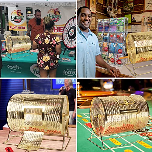 Gse Raffle Drum, Professional Brass Raffle Ticket Spinning Cage With Large Capacity Holds 5000 Tickets, Raffle Balls (Available In Small, Medium, Large & X-Large (Medium - Holds 5,000 Tickets) #TOP5