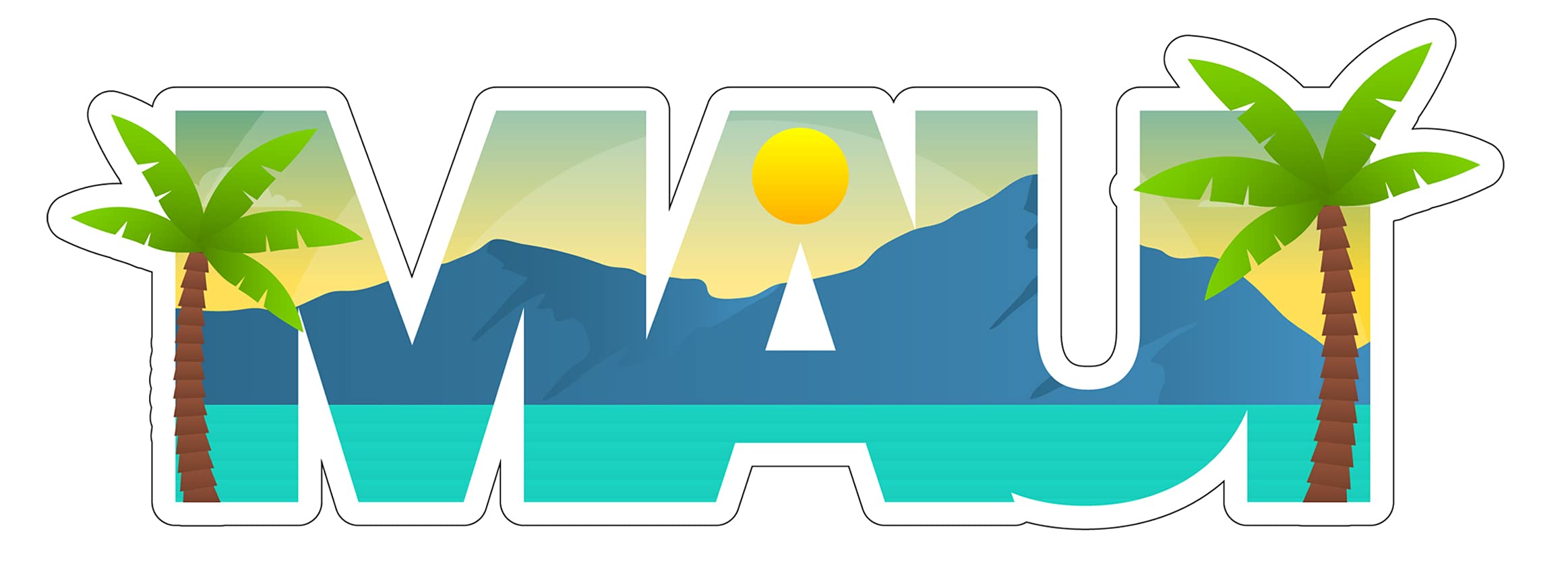 Maui, Hawaii 3 inch Sticker, S359 (Waterproof Vinyl Decal for Car, Water Bottle, Laptop, iPad, Window, Cooler, Luggage, Bumper, Toolbox, Locker), 3