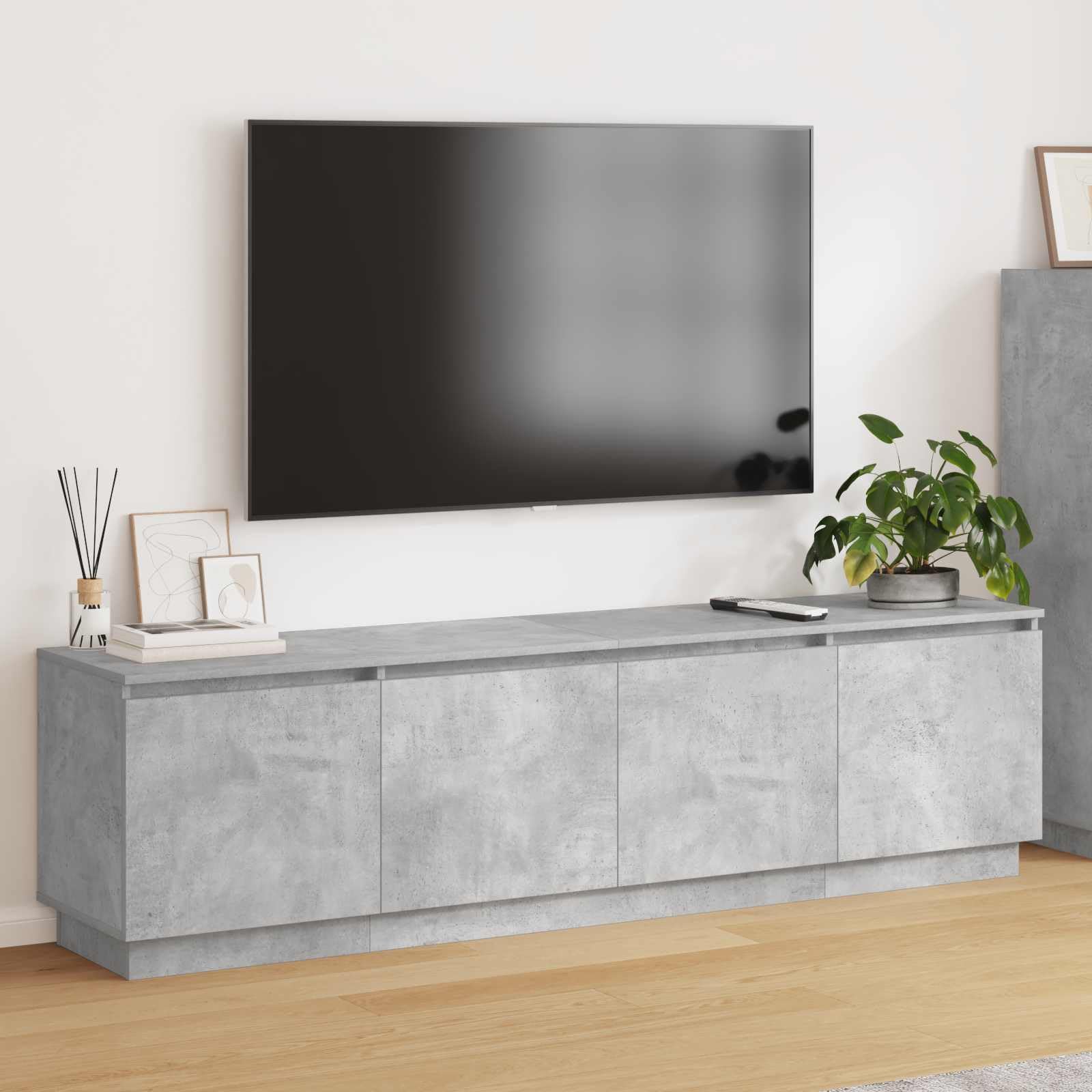 Madera Resistente Con Iluminación LED Estilo Moderno Gris 180x38x49cm