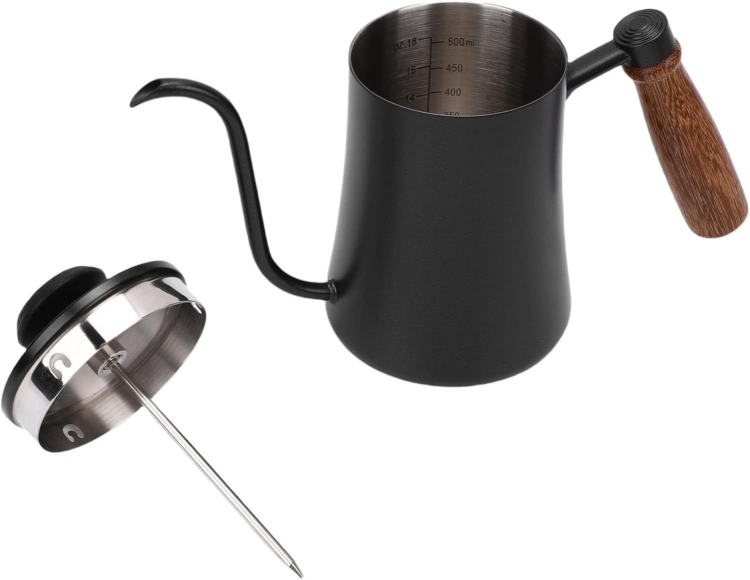 Fabater Gooseneck Kettle, 500ml 304 Stainless Steel Pour Over Kettle with Integrated Thermometer, Coffee for Home Brewing Coffee, Tea and Hot Beverages