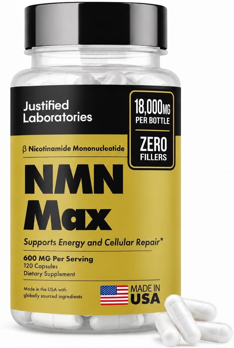 Justified Laboratories NMN Max | 18,000mg per Bottle | 120 Capsules