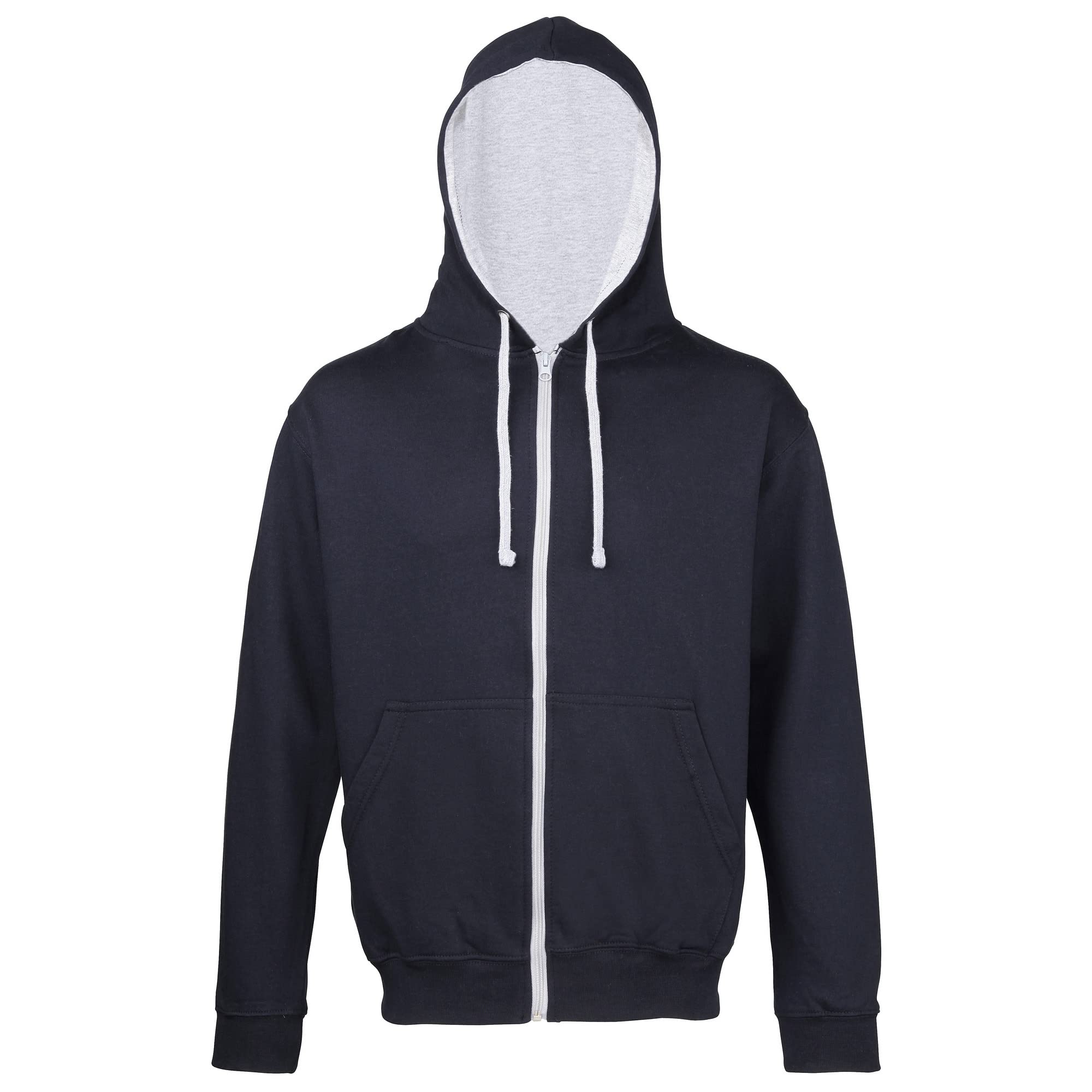 AWDis Men's Varsity Zoodie Hoodie, Multicoloured (New French Navy/Heather Grey), Medium