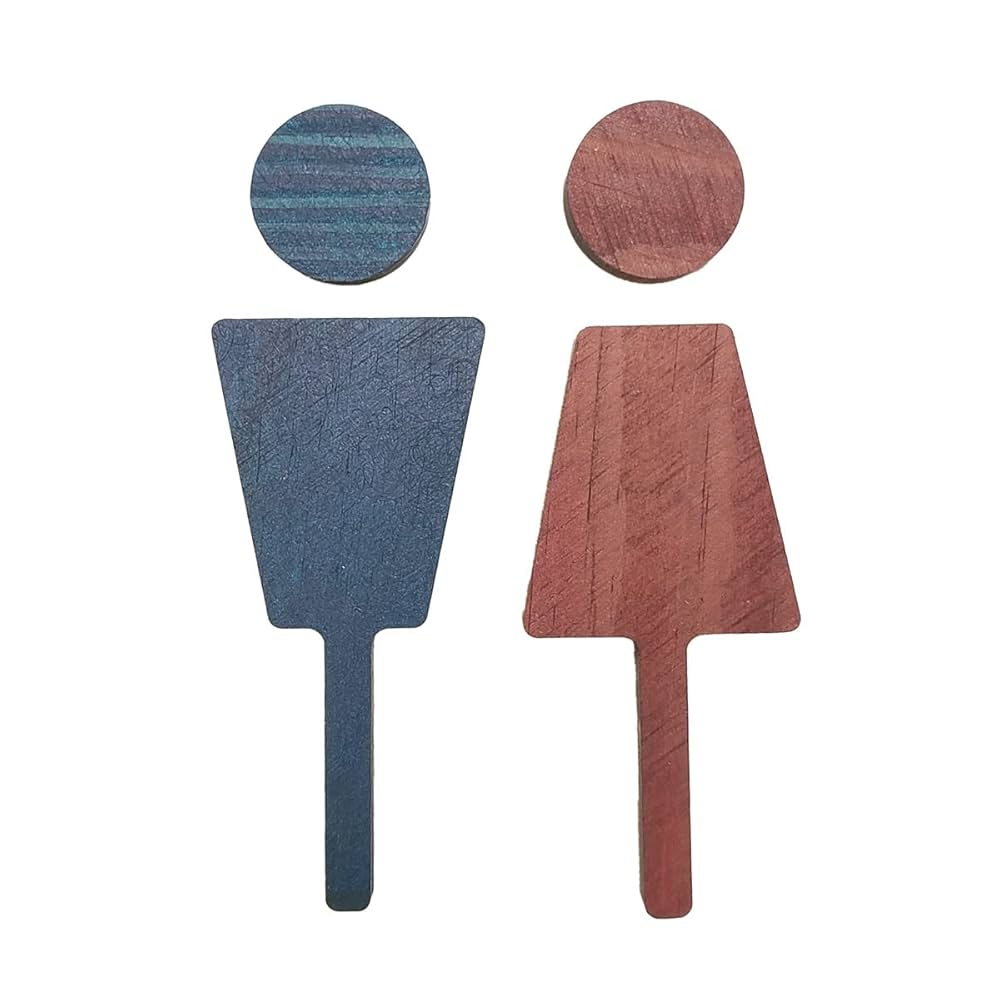 Amazon | simPLEISURE トイレサインプレート 木製 トイレマーク