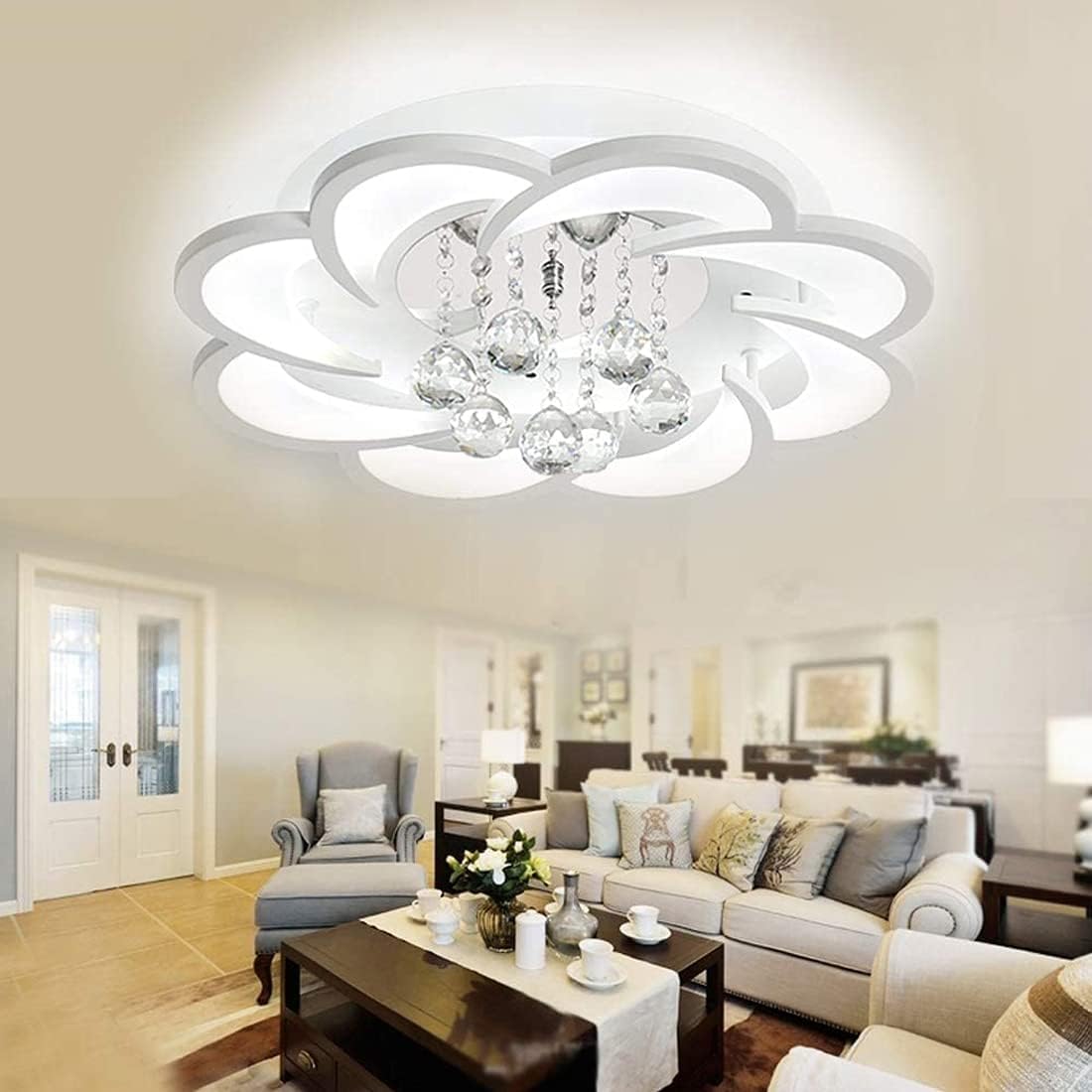 Plafonnier LED moderne en métal et acrylique haute qualité en forme de fleur